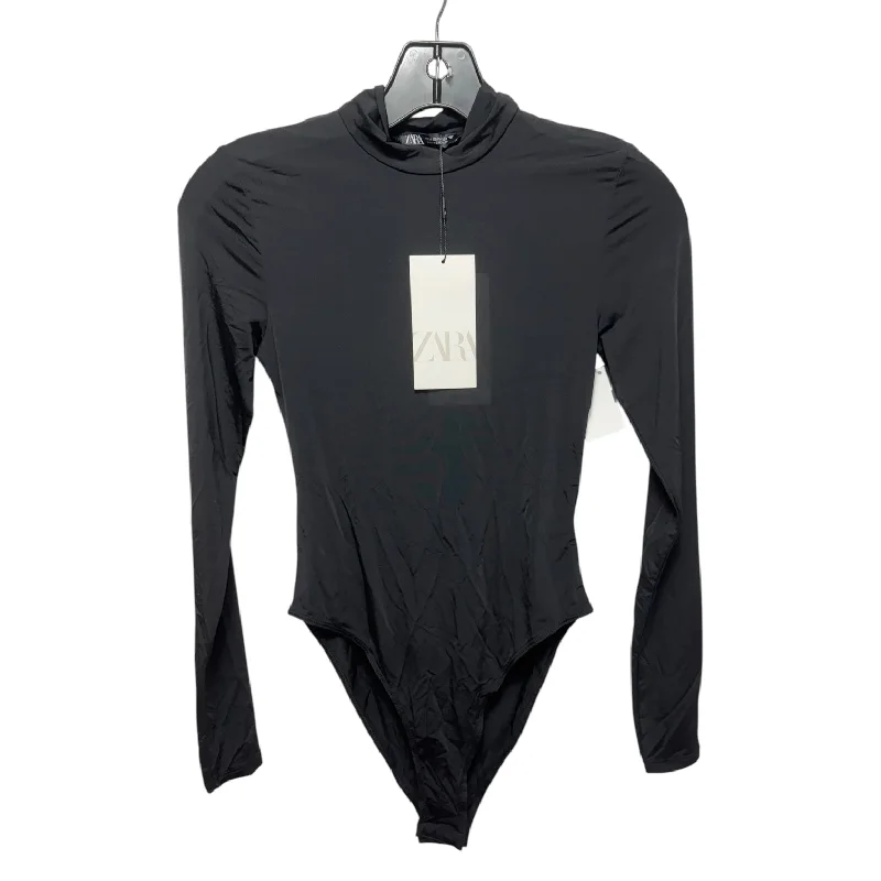 Mock Neck Bodysuit By Zara In Black, Size: M