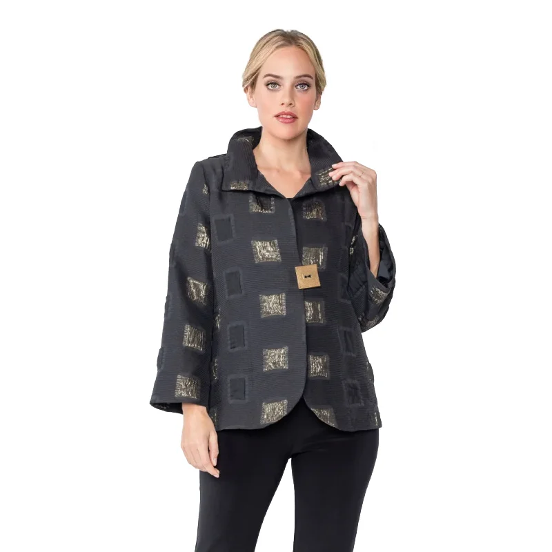 IC Collection Square Metallic Jacquard Jacket - 5076J - Size S & M Only!