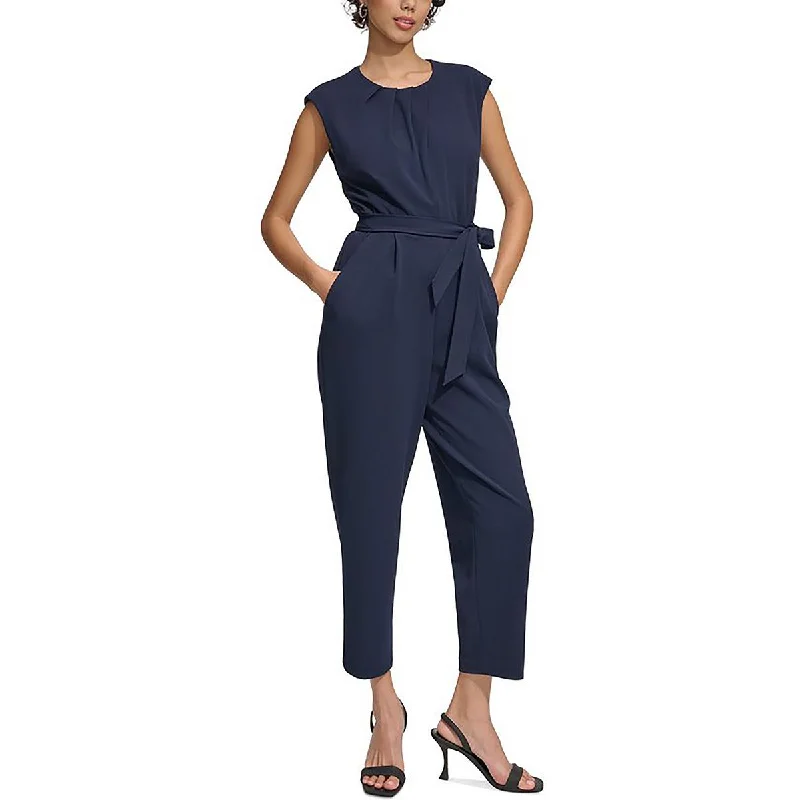 Womens Pleated Sleeveless Jumpsuit