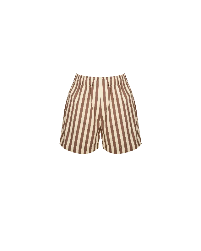 IDA SHORT BROWN BUTTER STRIPE