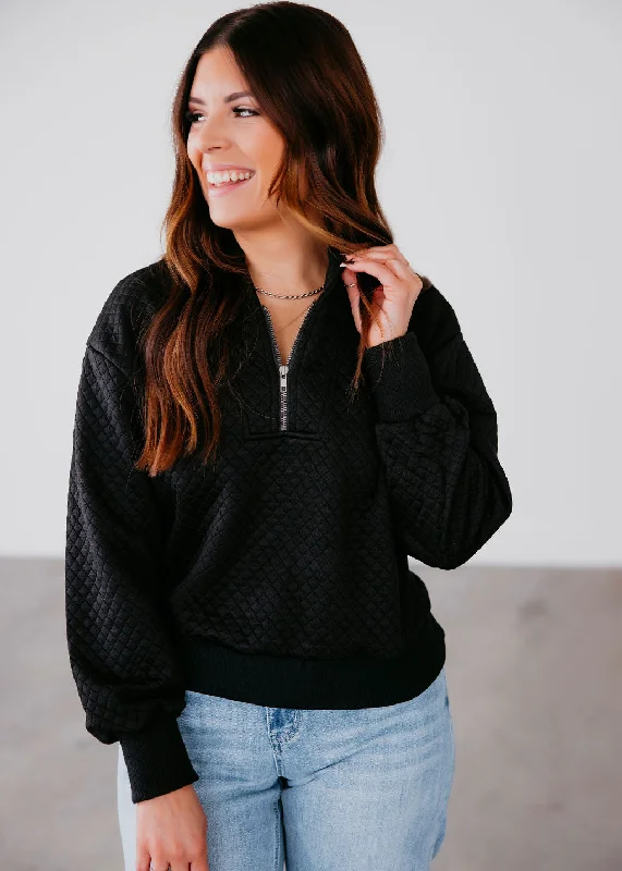 Reya Quilted Half-Zip Pullover