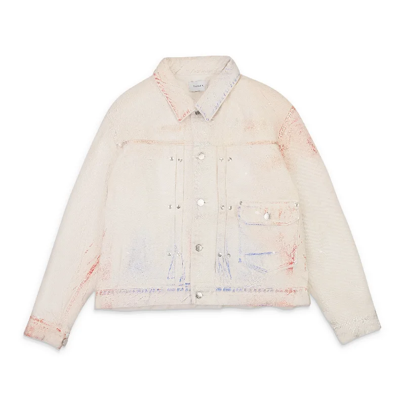 TANAKA MID WASHED CLASSIC WHITE DENIM JACKET