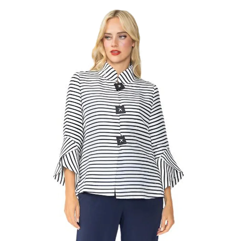 IC Collection Navy Marine Stripe Jacket  - 6272J