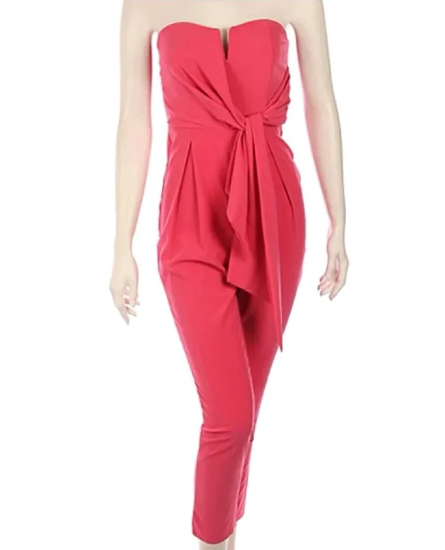 Strapless Jumpsuit In Candy Pink