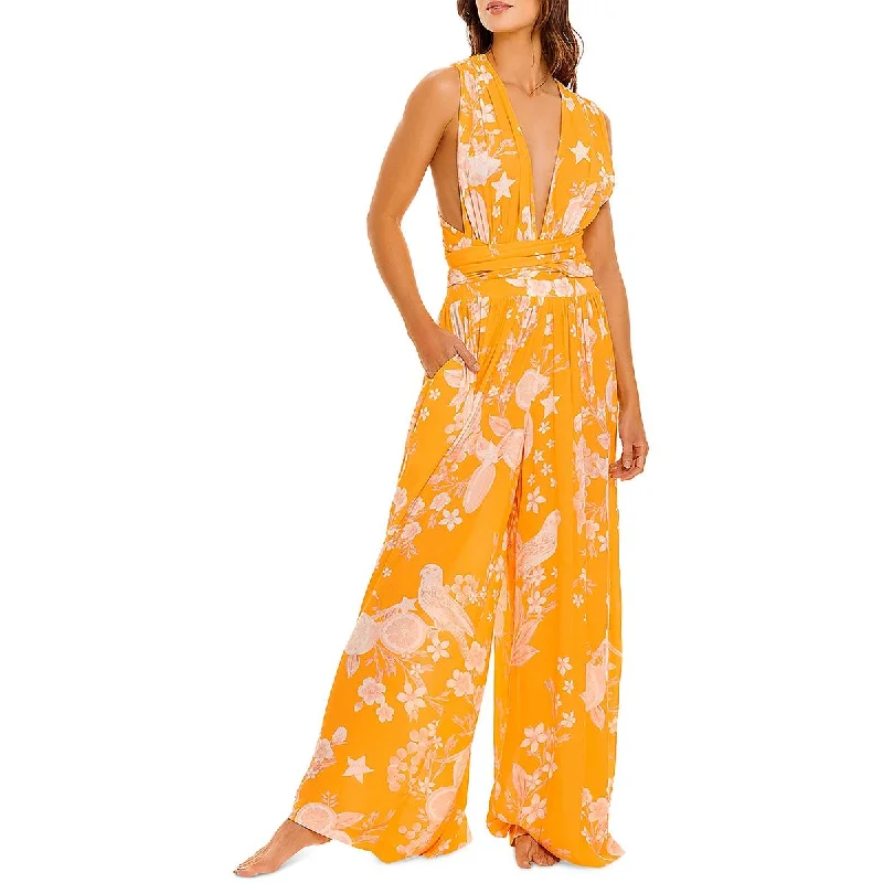 Florence Womens Halter Wide Leg Jumpsuit