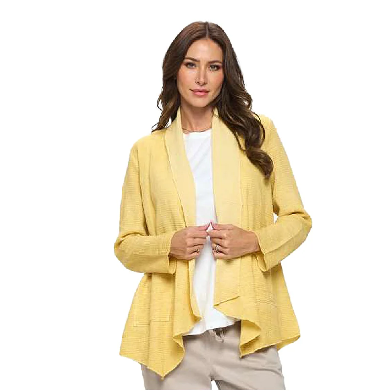 Focus Lightweight Waffle Cardigan in Vanillla - LW-116-VN