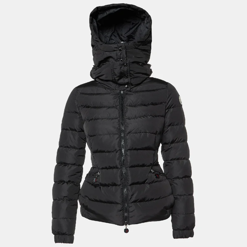 Moncler Black Nylon Detachable Hood Sanglier Giubbotto Down Jacket