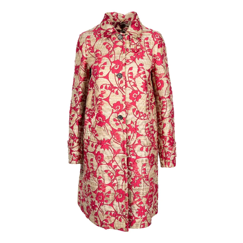 Valentino Silk Blend Jacquard Coat - '10s