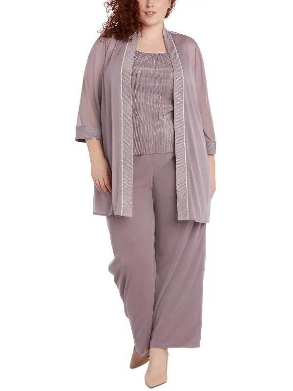 Plus Womens 3PC Polyester Pant Outfit