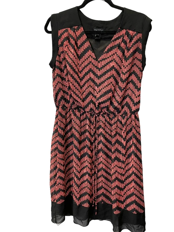 Dress Work By En Focus In Black & Pink, Size: L