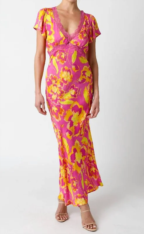 Beach Sunrise Maxi Dress In Pink