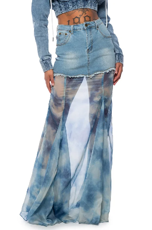 HEAD IN THE CLOUDS MAXI SKIRT