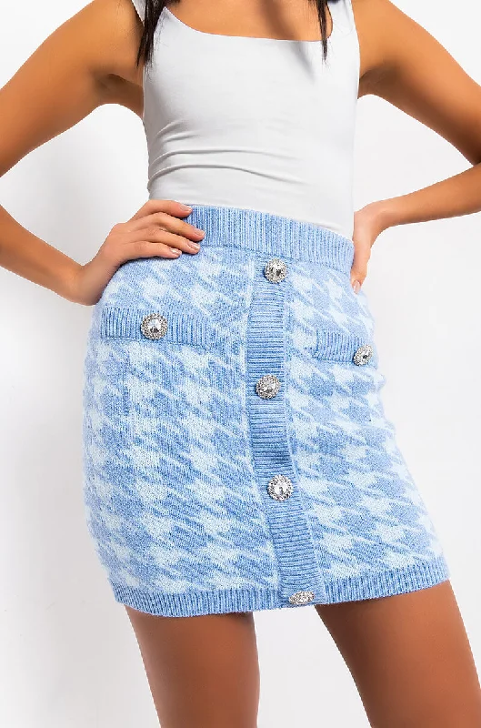 HIGH MAINTENANCE HOUNDSTOOTH MINI SKIRT