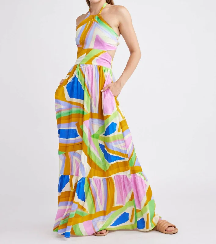 Isolde Maxi Dress In Color Brush