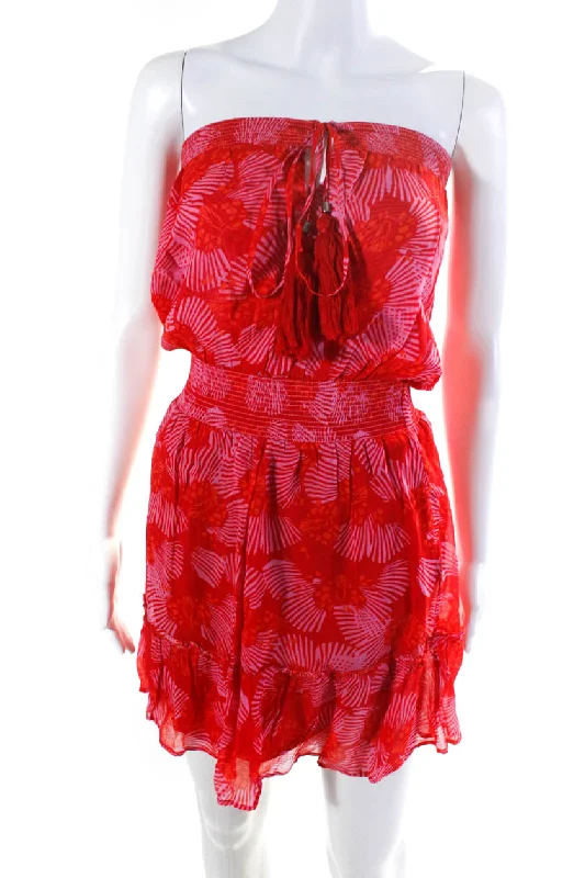 Karina Grimaldi Women's Printed Silk Blend Mini Dress Red