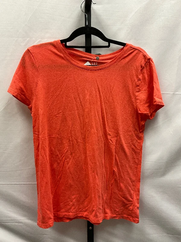 Orange Top Short Sleeve Basic Gap, Size L