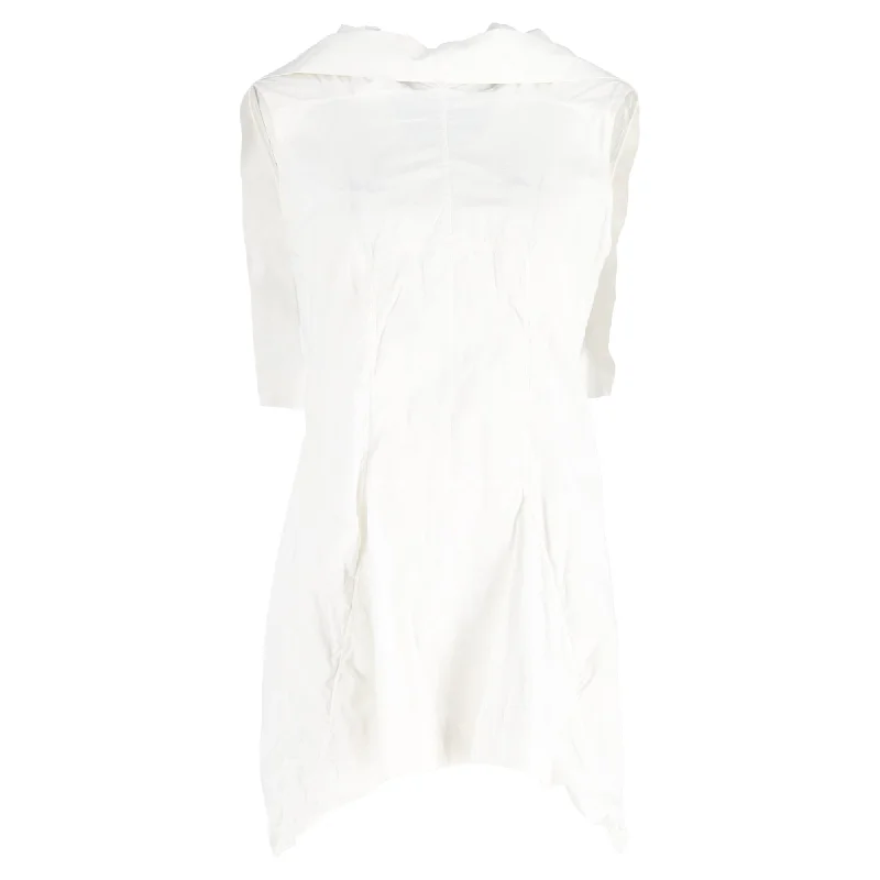 Rick Owens Draped Mini Dress in White Cotton