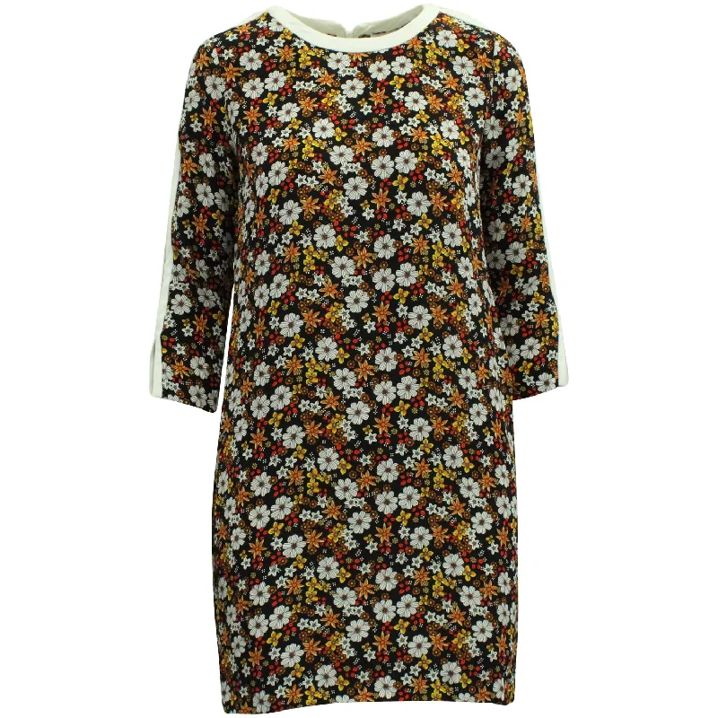 Sandro Floral Cutout Sleeve Mini Dress in Multicolor Viscose