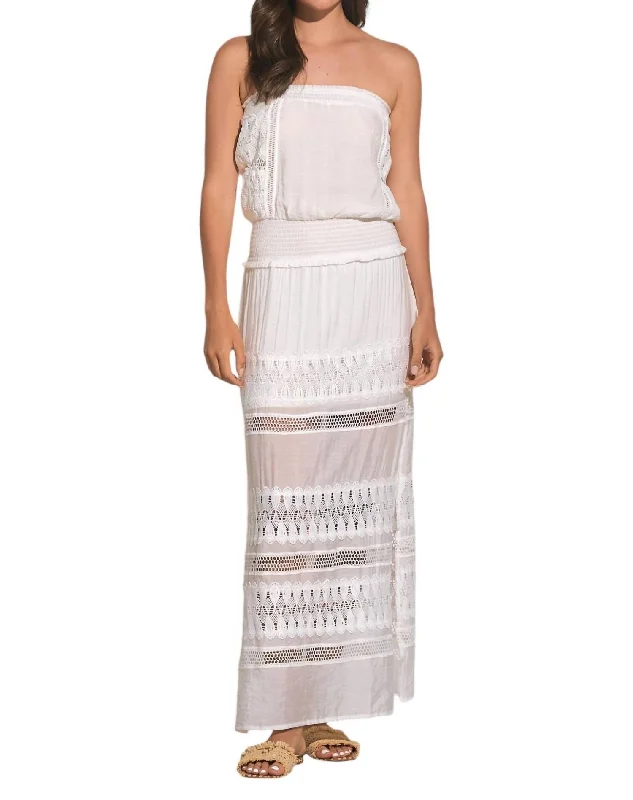 Strapless Maxi Dress In Wht