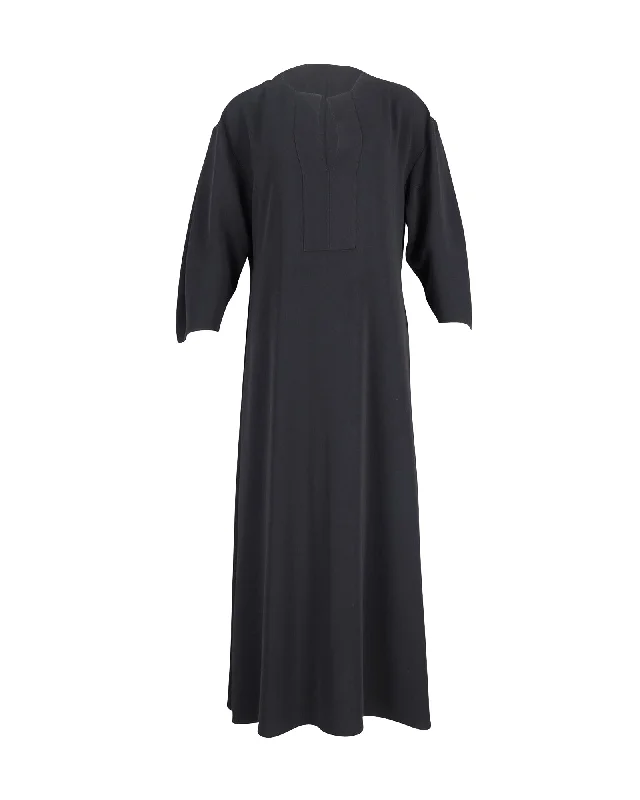 Toteme Quarter-Sleeve Maxi Dress in Black Polyester