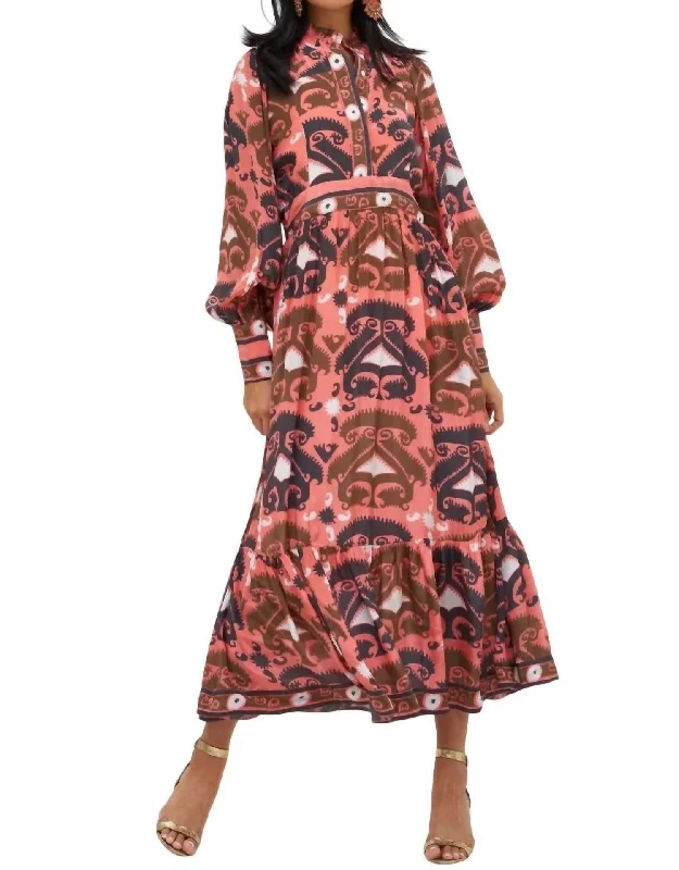 Uzbek Maxi Dress In Brick