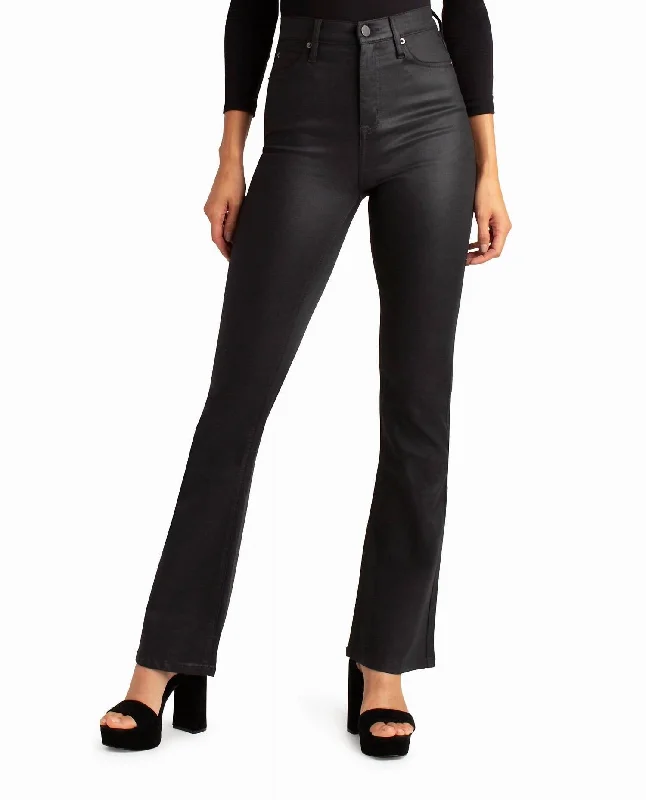 Glisten High Rise Flared Jeans In Black