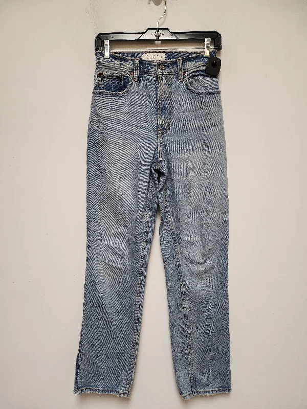 Jeans Straight By Abercrombie And Fitch In Blue Denim, Size: 2