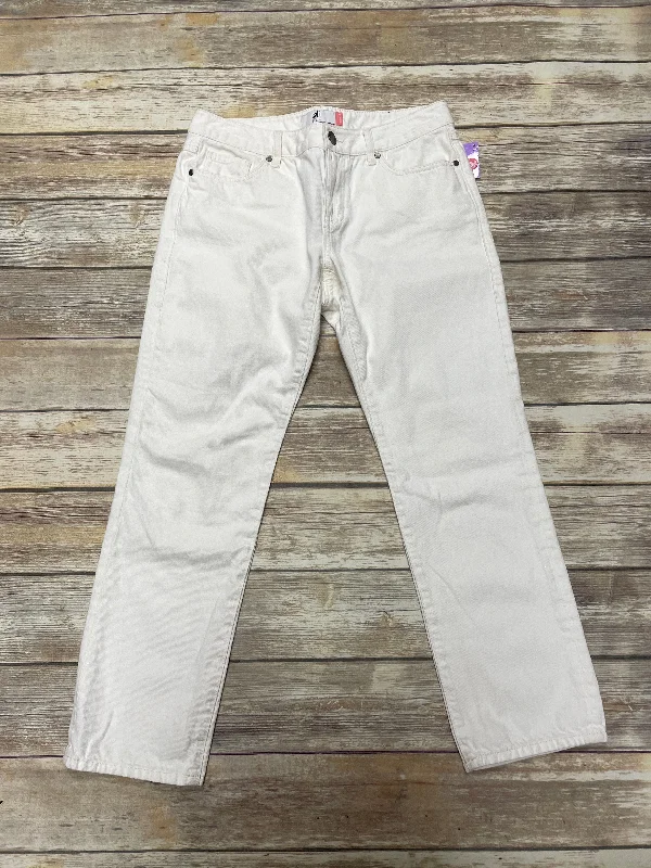 Jeans Straight By Cabi In White, Size: 4