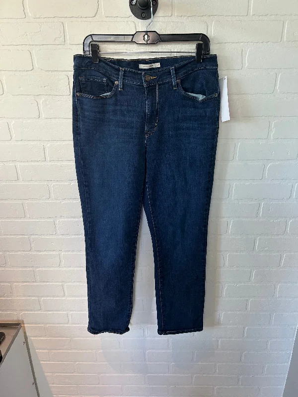 Jeans Straight By Levis In Blue Denim, Size: 10