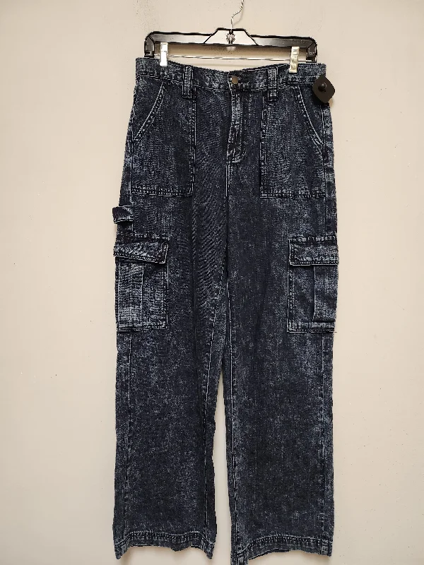 Jeans Wide Leg By Forever 21 In Blue Denim, Size: 4