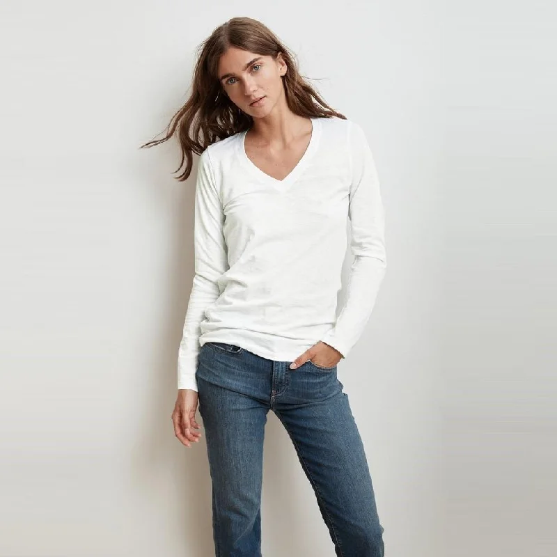 Bridget Long Sleeve V-Neck (White)