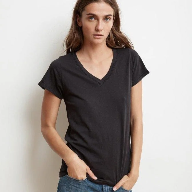 Jill V-Neck Tee (Black)