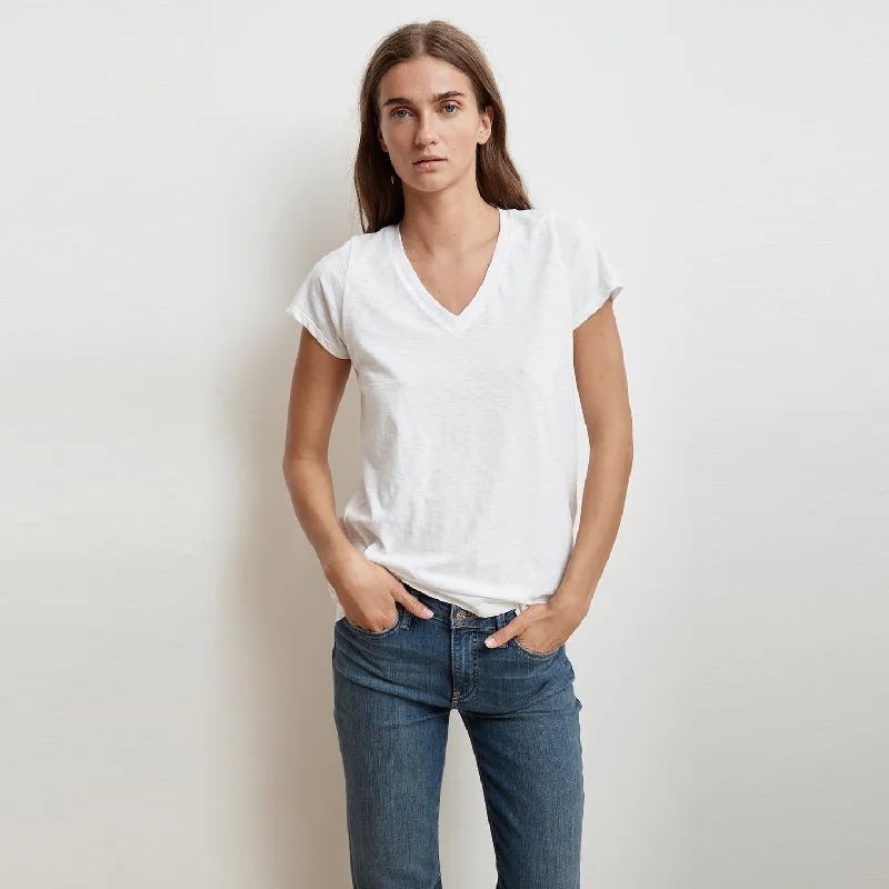 Jill V-Neck Tee (White)