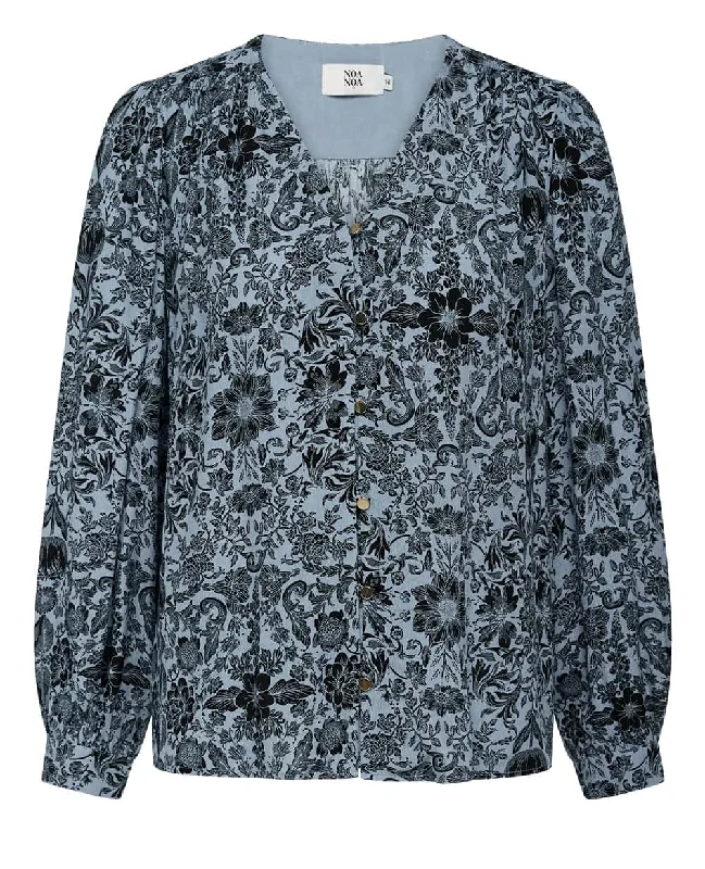 Noa Noa Moss Louise Blouse - Print Blue/Black