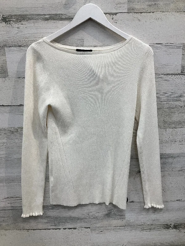 Top Long Sleeve By Ann Taylor In Ivory, Size: L