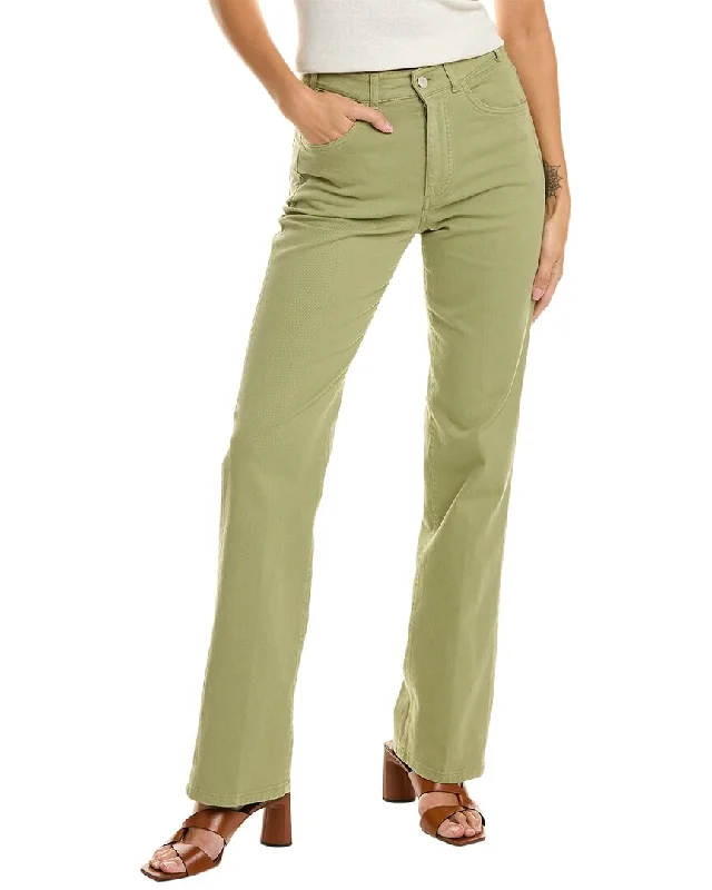 Loro Piana High-Rise Green Straight Leg Jean