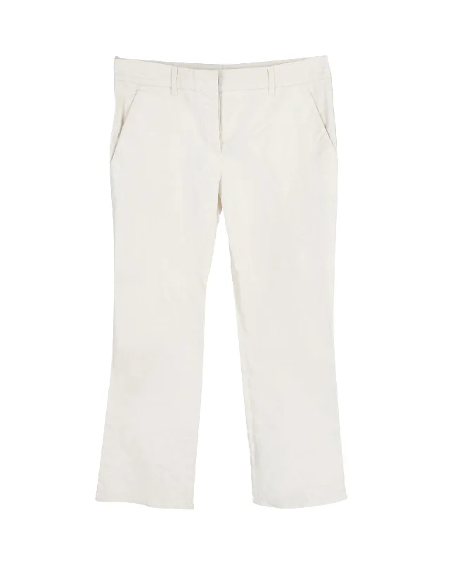 Prada Trousers in White Cotton