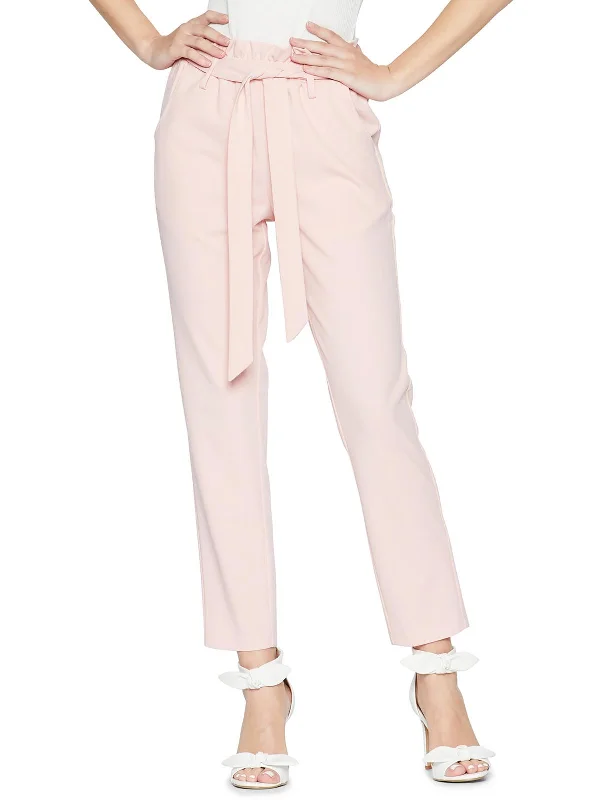 Womens Paperbag Belted Ankle Pants