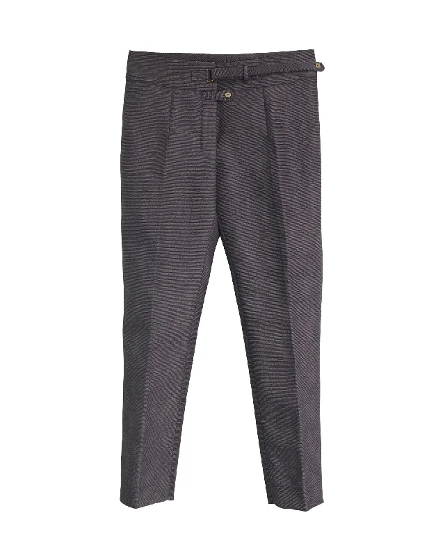 Yves Saint Laurent Pants Jacquard Print Pants in Grey Polyamide