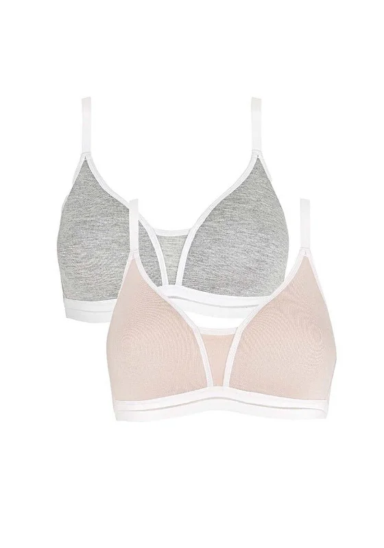 Royce Posie Comfort 2 Pack T-shirt Bras, Blush Grey