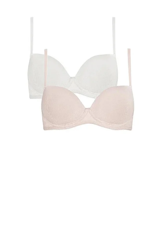 Royce Sophia Wire Free 2 Pack Bra, Blush and Cream