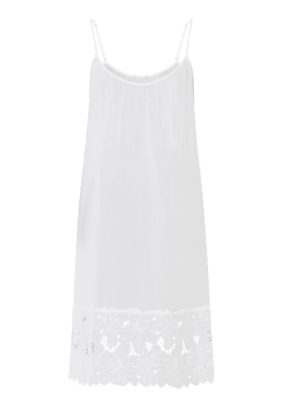 Clara Embroidered Cotton Chemise | White 74908-101