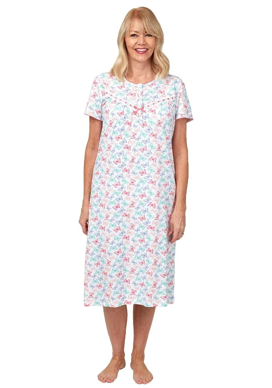 Marlon Butterfly Pattern Nightdress, Pink Multi