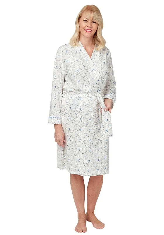 Marlon Floral Belted Robe, Blue