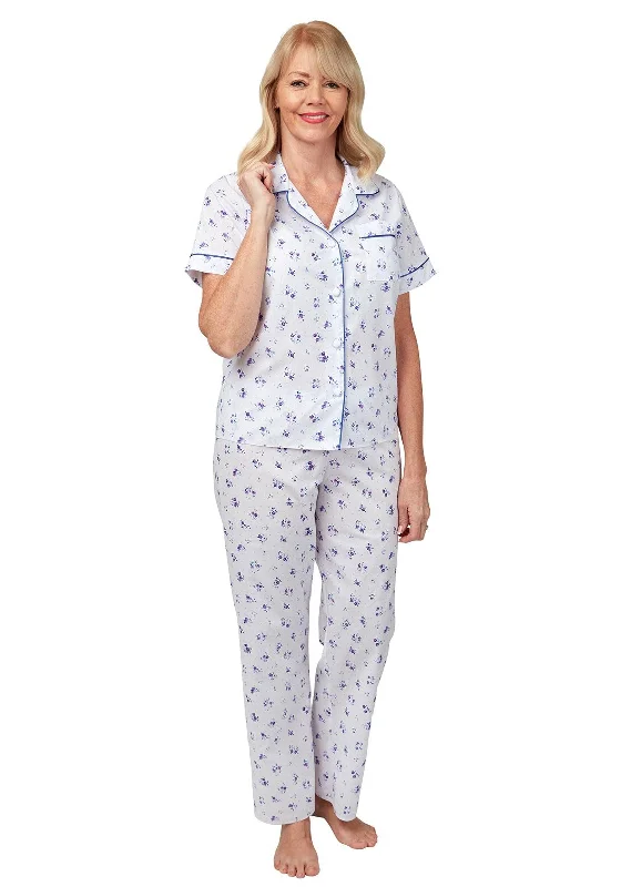 Marlon Floral Light Short Sleeve Pyjama Set, Blue