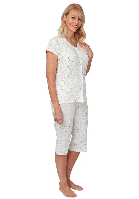 Marlon Floral Short Sleeve Pyjama Set, Pink