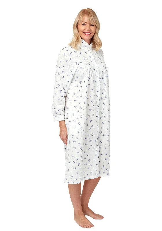 Marlon Quilted Floral Nightdress, Blue