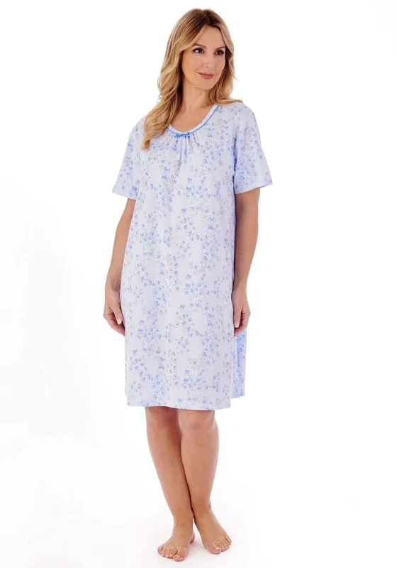 Slenderella Floral Vine Night Dress, Blue