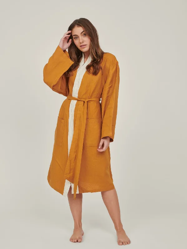 Linen Robe In Clay