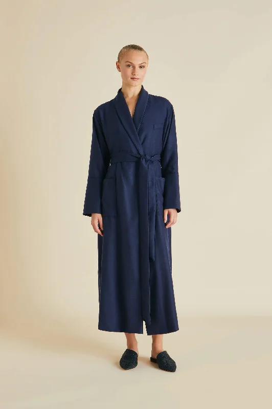 Logan Osaka Navy Robe in Cashmere